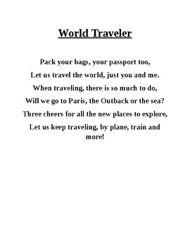 Preview of World Travel Poem