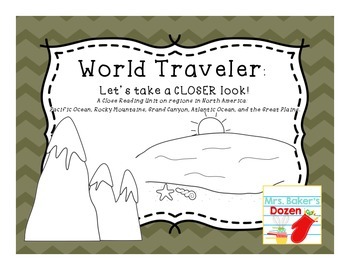 Preview of World Traveler: A close reading unit over regions in North America