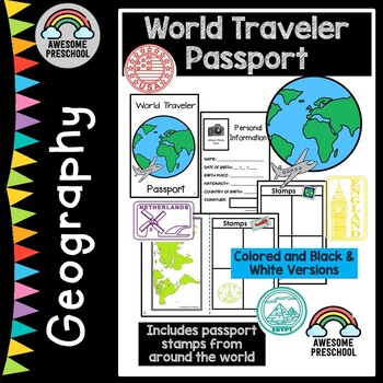 Preview of World Traveler Student Passport - Stamps Included