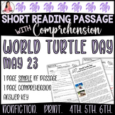 World Turtle Day, May, Spring Nonfiction Reading Passage w