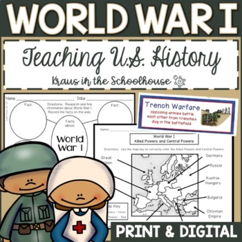 Preview of World War 1 Activities | Easel Activity Distance Learning