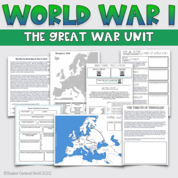 Preview of World War 1 Activities - WWI; WW1; World War I Unit