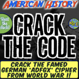 World War 1 Escape Room Activity | Crack the German "ADFGX