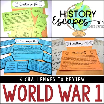 Preview of World War 1 Escape Room Activity, Causes of WW1, Battles of WW2