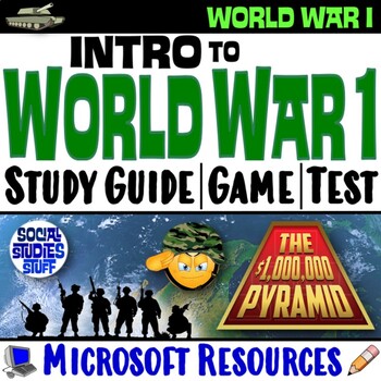 Preview of Intro to WWI Study Guide, Review Game, Test | Assess World War 1 | Microsoft