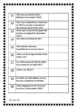 critical thinking questions about world war 1