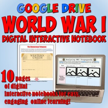 Preview of World War 1 Digital Interactive Notebook: Map, Timeline, & Digital Activities