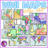 World War 1 maps clipart