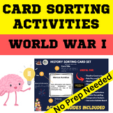 World War 1 History Card Sorting Activity - PDF and Digital