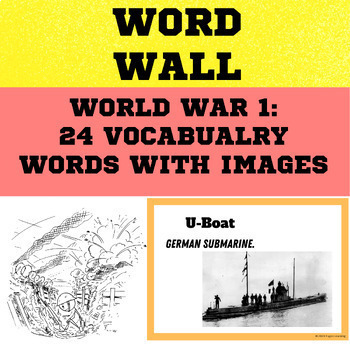 Preview of World War 1 History - Vocabulary Word Wall + Digital Frayer Model Template