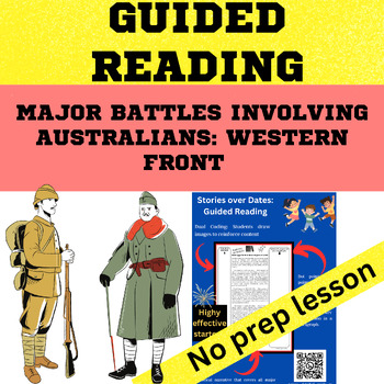 Preview of World War 1 - Major Battles Involving Australians Western Front Guided Reading