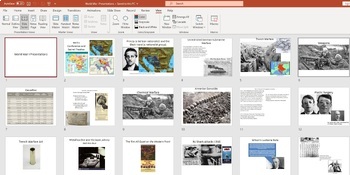 Preview of World War I Presentation Topic List of 30 Using Student Themes