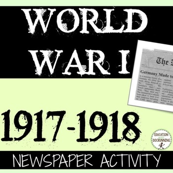 Preview of World War 1 Project 1917 1918