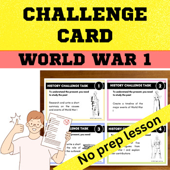 Preview of World War 1 - Quick history challenge questions
