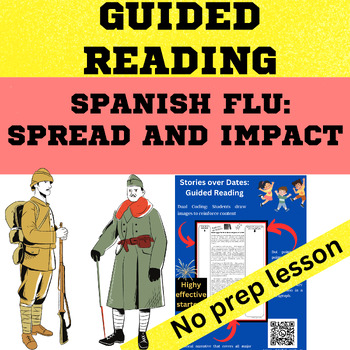 Preview of World War 1  - Spanish Flu Spread and Impact Guided Reading Worksheet, Slides