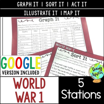 Preview of World War 1 Stations Activity - WW1 Centers - Treaty of Versailles - WWI Battles