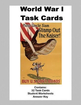 Preview of World War 1 Task Cards Grades 7-10