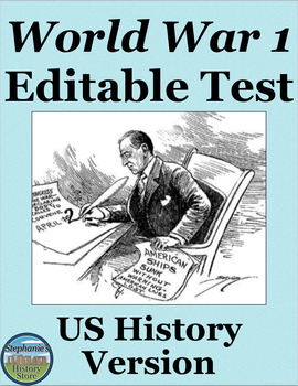 Preview of World War 1 Test for US History