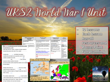 Preview of World War 1 Unit - 12 Outstanding lessons