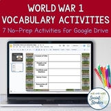 World War 1 Vocabulary Activities for Google Drive | World War I