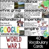 World War 1 Vocabulary Word Wall Cards (WW1, WWI) - Bullet