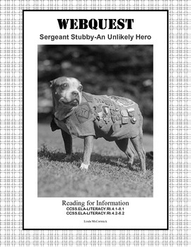 Preview of Sergeant Stubby Webquest - World War 1 - Reading for Information