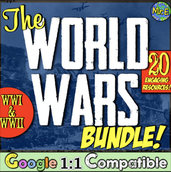 Preview of World War 1 + World War 2 Activities Unit for American and US History 