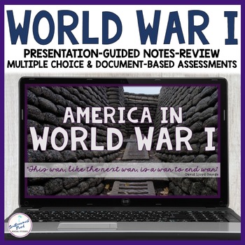 Preview of World War 1 (World War One I) Events Presentation Guided Notes Test