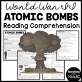 World War 2 Atomic Bombs Reading Comprehension Worksheet M