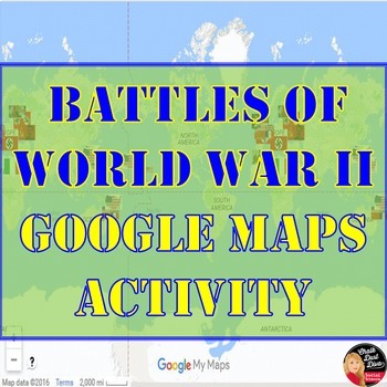 Preview of World War 2 BATTLES | Google Maps Activity | Internet | DISTANCE LEARNING