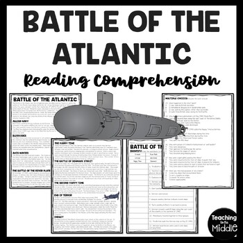 Preview of World War 2 Battle of the Atlantic Reading Comprehension Worksheet World War II