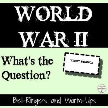 Preview of World War 2 Bell Ringers for World War 2 unit