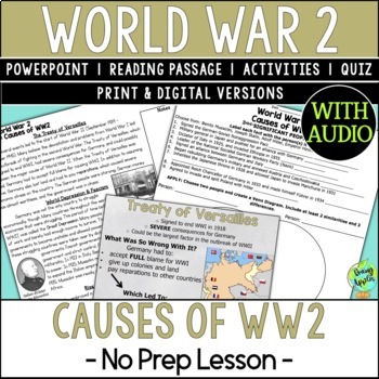 Preview of Causes of World War 2 Lesson (WW2, WWII) US History Social Studies Activities