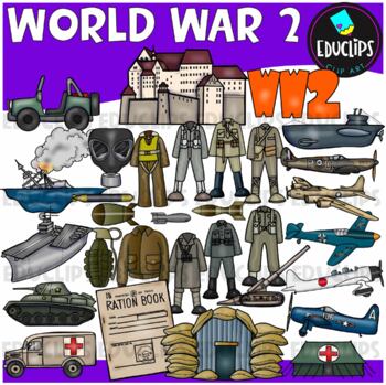 Preview of World War 2 Clip Art Set {Educlips Clipart}