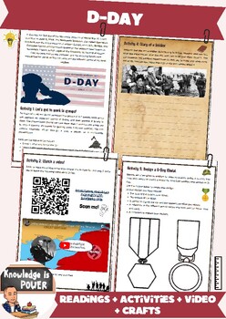 Preview of World War 2 | D-Day | Invasion of Normandy | Activities + Video + Crafts