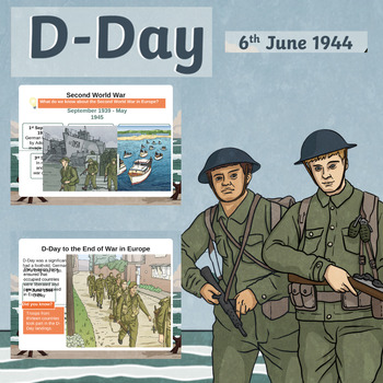 Preview of World War 2 D-day Invasion of Normandy Powerpoint Activity for 1st_8th