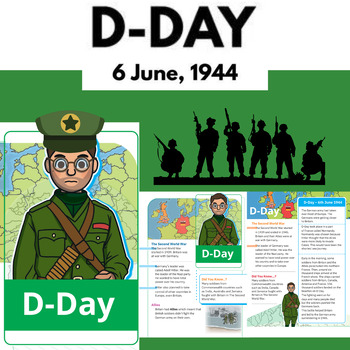 Preview of World War 2 D day Invasion of Normandy Reading Comprehension for 1st_5th