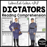 World War II (2) Dictators Hitler & Mussolini Reading Comp