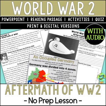 Preview of Effects of World War 2 (WW2, WWII) Lesson- Iron Curtain - NATO- Reading Activity