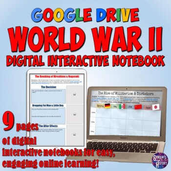 Preview of World War 2 Google Drive Digital Resources Interactive Notebook