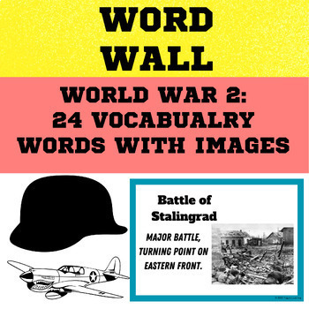 Preview of World War 2 History - Vocabulary Word Wall + Digital Frayer Model Template
