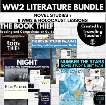 Preview of World War 2 Novel Study Bundle: 4 Novels + 8 WW2 & Holocaust Lessons