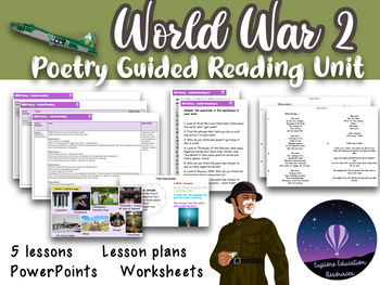 Preview of World War 2 Poetry Guided Reading Unit