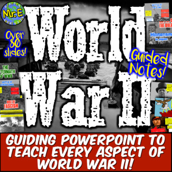 Preview of World War 2 (WW2) PowerPoint and Notes Resource PLUS Teacher Guide