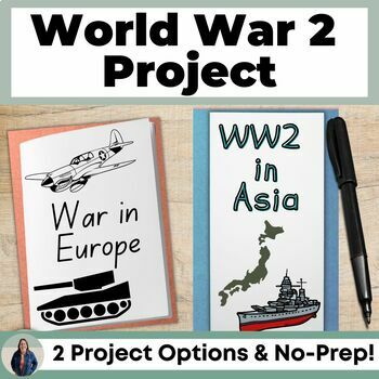 Preview of World War 2 Project for US History with War in Asia and War in Europe Options