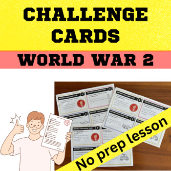 Preview of World War 2 - Quick history challenge questions activity