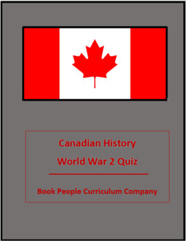 Preview of World War 2 Quiz: Canadian History (Digital)