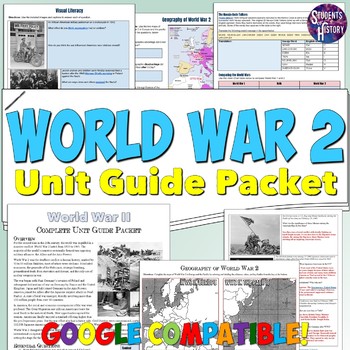 Preview of World War 2 Study Guide Unit Packet: Map, Timeline, People, & Battles of WW2