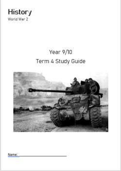 Preview of BUNDLE: World War 2 Term Workbook, Timeline and PowerPoint Slides