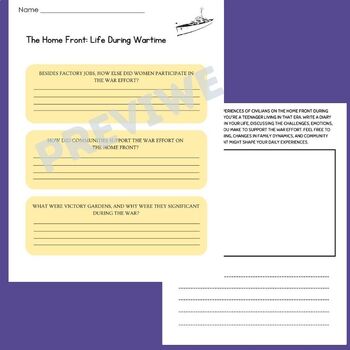 World War 2: The Home Front - Reading Comprehension Activity | TPT